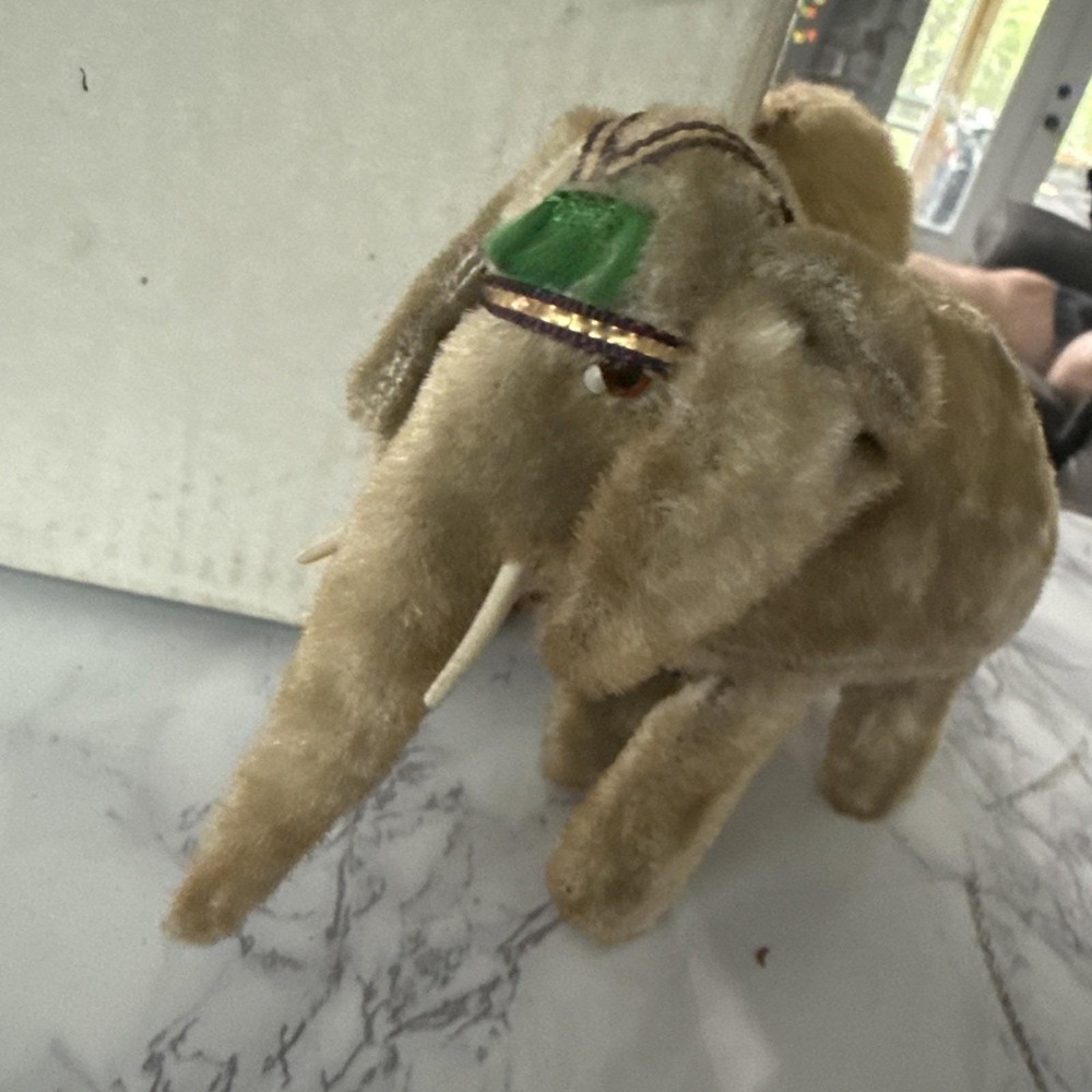 Vintage Wind Up Mechanical Toys Lion and Elephant Mohair Plush Metal Set 1950s - Picture 9 of 9